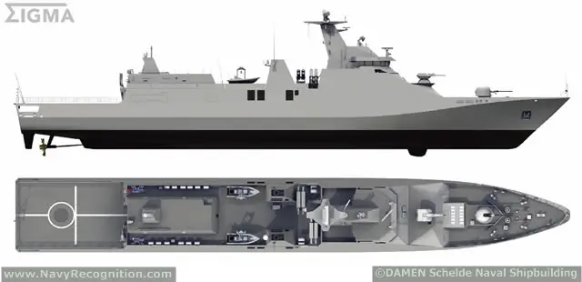 The Ministry of Defence of Indonesia and Dutch Shipyard Damen Schelde Naval Shipbuilding signed in June 2012 a contract for the engineering, build and delivery of a SIGMA 10514 Guided Missile Frigate, PKR (Perusak Kawal Rudal). The PKR will be built for the Indonesian Navy, TNI AL, and is to be delivered in 2016. 