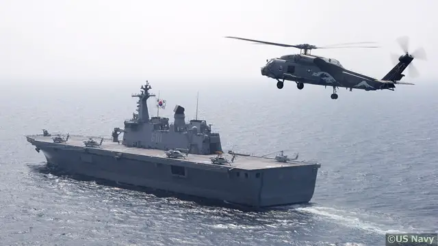Designed and built by Hanjin Heavy Industries, the Dokdo class Amphibious Assault Ship is the largest vessel in the Republic of Korea Navy. Built as part of the LPX project, the Dodko strengthens ROK Navy defense against emerging threats and provides the ROK Navy with true blue water, ocean going and amphibious assault capabilities.