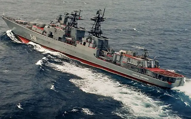 A Russian joint naval task force on a training mission in the Mediterranean has conducted two-day tactical exercises with live-firing drills, the Defense Ministry said. The task force comprises three large amphibious assault ships, two Neustrashimy class frigates, an Udaloy class destroyer and two support ships from Russia’s Northern, Baltic and Black Sea Fleets.