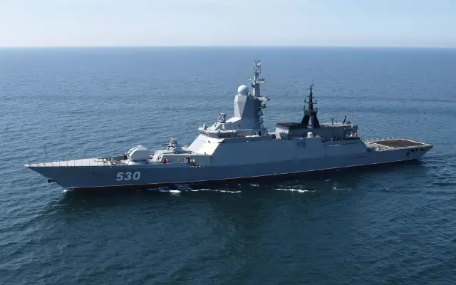 According to Rosoboronexport, Project 20382 Tigr corvette is smaller than a frigate but has an impressive weapon system: 8 SS-N-26 Yakhont/Onyx anti-ship cruise missiles, a 100 mm A190 gun, CIWS, anti-submarine missiles... The ship designed for fighting against enemy surface combatants, submarine and aircraft, for ensuring combat security of naval task forces or for engaging shore targets with artillery fire. This 1.900 t ship, export version of the Projet 20380 Steregushchy Class, has a range of up to 4000 nm at 14 kn.