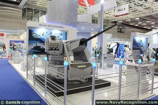 The Turkish Company Aselsan, a world leader in the field of military equipment unveils a new generation of 30mm remote controlled stabilized naval guns system at DIMDEX 2014, the International Naval & Maritime Defence Exhibition in Doha, Qatar. The youngest member of ASELSAN’s Remote Controlled Weapon Systems (RCWS) family is called MUHAFIZ. 