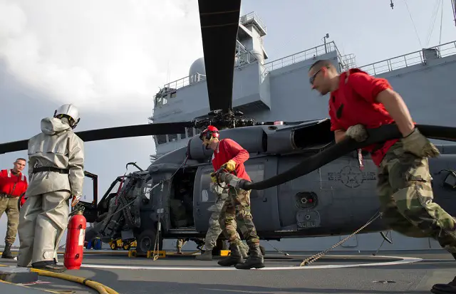 From 1 to 3 October 2011, a detachment of US Air Force’s Personal Recovery (PR) with HH60G Pave Hawk was operating from the French Navy’s Tonnerre BPC (Mistral Class LHD) offshore Sirte, Libya.