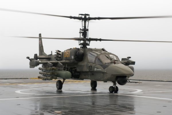 The Russian Navy is conducting trials to clear the Ka-52 for shipborne operations. Several Ka-52 helicopters will be procured in the near future by Russian Navy in order to place them on the future Mistral class vessels.