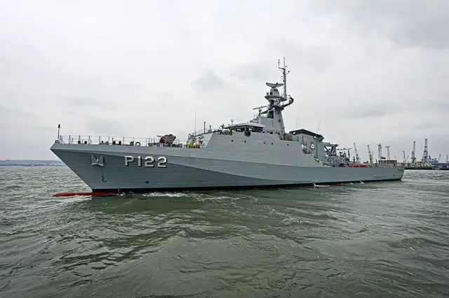 ARAGUARI, the third Ocean Patrol Vessel in the Amazonas Class, sailed out of Portsmouth this morning with her BAE Systems crew and Brazilian Navy observers. They will spend two weeks testing all elements of the ship’s functionality, including her propulsion and combat systems.