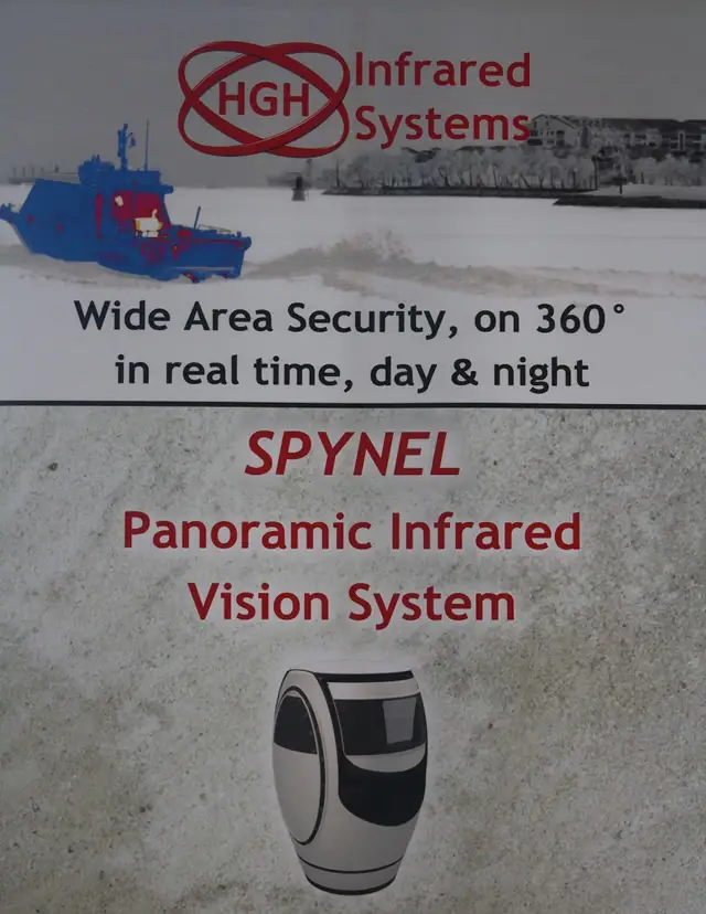 HGH's Infrared Systems', based in Cambridge MA, will be attending Sea Air Space 2014 for its annual exhibition in National Harbor, MD next week. HGH’s award-winning Spynelthermal imaging system for security and surveillanceprovides automated intrusion detection and tracking over 360 degrees, detecting a small boat at up to 12 km and a ship up to 25 km (depending on model).