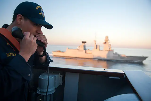 Since January 28th 2013, the French Navy air defense Destroyer Chevalier Paul (2nd ship of Forbin class) is attached to CSG3 (Carrier Strike Group 3) which centerpiece is US Navy's nuclear powered Aircraft Carrier USS John C. Stennis (CVN 74). On February 6th, CSG3 sailed through Ormuz to reach the Gulf of Oman.