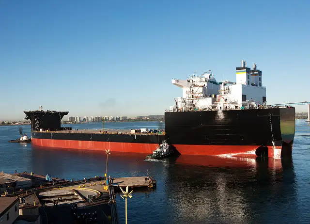 The Navy's first Mobile Landing Platform, USNS Montford Point (MLP) 1, successfully completed Acceptance Trials on April 19, in San Diego, Calif. Built by General Dynamics-NASSCO, MLP is a highly flexible platform that will provide capability for large-scale logistics movements such as the transfer of vehicles and equipment from sea to shore.