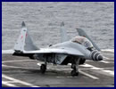 The Russian navy has taken delivery of its first four series-produced MiG-29K/KUB carrier based fighter jets, the Defense Ministry said Monday. “The MiG aircraft-manufacturing corporation has handed over two MiG-29K single-seat and two MiG-29KUB twin-seat carrier-based fighter aircraft,” a spokesman said. 