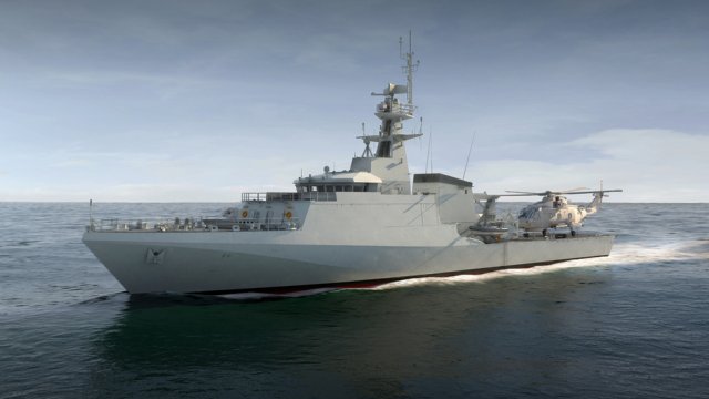 Production of the UK Royal Navy’s new Offshore Patrol Vessels (OPVs) has started today, with the first steel cut at BAE Systems in Glasgow. Bernard Gray, the Ministry of Defence’s (MoD) Chief of Defence Material, formally started construction by operating the plasma steel cutting machine that began shaping the steel for the first of three new ships to be built at the company’s facility in Govan.