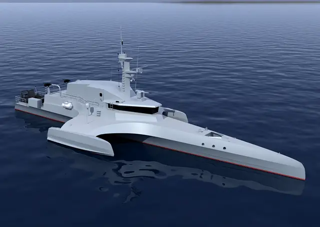 Following the innovative ship concepts unveiled in the past few years (such as the Ocean Eagle 43, the Combattante SWAO 53 and FS56) CMN, the Cherbourg based shipyard, unveils for Euronaval 2014 yet another innovation: The OCEAN EAGLE 43 MH (Mine Hunter). Building on the experience gained during the development of the OCEAN EAGLE 43, whose first units will be put in the water at the end of 2014, CMN has declined its iconic trimaran design in mine warfare version.