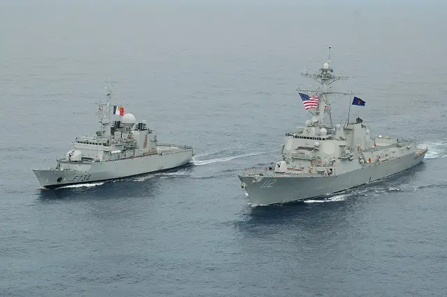 The Arleigh Burke-class guided-missile destroyer USS Michael Murphy (DDG 112) conducted a Passing Exercise (PASSEX) with the French frigate FS Vendemiaire (F734) Nov. 28 while operating in the South China Sea. The allied ships conducted weapons and maneuvering exercises, as well as training for the Visit, Board, Search and Seizure (VBSS) team, during the PASSEX event.
