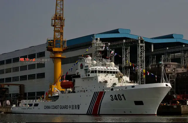 A newly built patrol vessel was commissioned for the China Coast Guard (CCG) South China Sea fleet on Friday. The CCG-3401, with a displacement of 4,000 tonnes, is a multi-functional vessel equipped with advanced law enforcement facilities and is able to meet the need for marine law enforcement tasks, according to the Chinese State Oceanic Administration.
