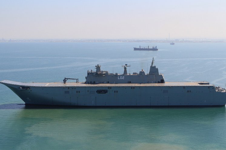 NUSHIP Canberra, the first of two Landing Helicopter Dock ships being built for the Australian Defence Force, sailed yesterday for the first time under her own propulsion as part of the sea trials and testing program. Canberra departed the BAE Systems dockyard at Williamstown where the ship will undergo a series of tests to prove systems and equipment prior to being handed over to Navy.