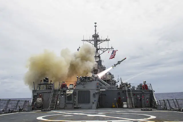 The U.S Navy successfully fired multiple Harpoon missiles as part of the joint military exercise, Valiant Shield, demonstrating its effectiveness against modern day threats. A total of six Harpoon missiles, launched from F/A-18 and P-3 aircrafts and two surface ships, USS Stethem (DDG 63) and USS Shiloh (CG 67), detected, tracked and engaged their intended targets, during live fire events, Sept. 15.