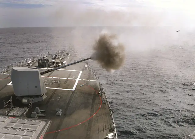 The BAE Systems Mk45 Mod 4 main gun is being fitted on all new-built (or upgraded) US Navy destroyers and cruisers