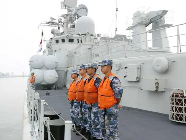 Taizhou, a destroyer from Chinese Navy, sets out for the Sea of Japan, also known as East Sea, on August 15, 2015, to join Russian counterparts for a 9-day naval exercise. [Photo: qq.com]