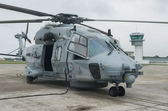 NH Industries delivered the last NH90 NFH Caiman in "Step B" standard to the French Navy (Marine Nationale) on July 17, 2015. It is the fourteenth Caiman delivered out of the 27 on order by the French Navy.