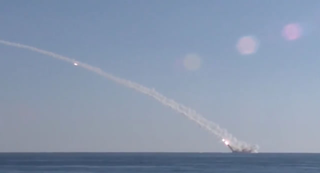 In the evening of December 8, 2015 the Ministry of Defence of the Russian Federation reported that (for first time) that a submarine launched several Kalibr cruise missile against terrorist targets from a submerged position. As a result, two important command posts belonging to terrorist organization in the province of Raqqah (Syria) were destroyed.