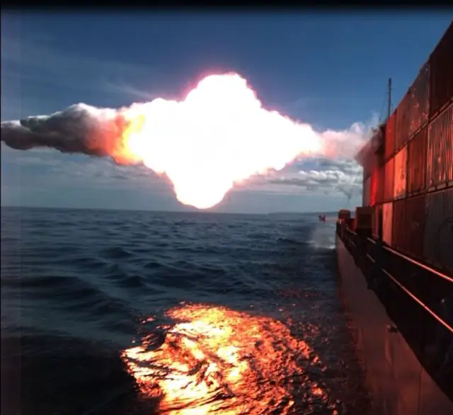 A synthetically guided Tomahawk cruise missile successfully hit its first moving maritime target Jan. 27 after being launched from the USS Kidd (DDG-100) near San Nicolas Island in California. The Tomahawk Block IV flight test demonstrated guidance capability when the missile in flight altered its course toward the moving target after receiving position updates from surveillance aircraft. 
