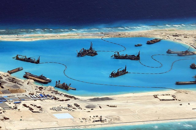 A Pentagon report released in May this year found that China has been busy constructing a network of islands as well as making a number of infrastructure improvements on several of them. For example, at five sites, China is using heavy equipment to build facilities that U.S. officials suspect could be used for expanded outposts that could include harbors, house communications and surveillance systems as well as logistics-support hubs. Pentagon officials are aware of at least one 3,000-yard airfield that analysts say is halfway paved. 