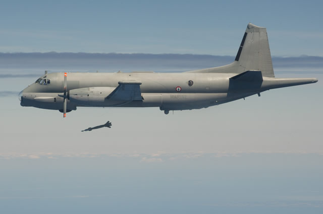 The French Navy (Marine Nationale) announced that on 18 June 2015, two Atlantique 2 (ATL2) maritime patrol crews were qualified to GBU-12 Paveway II laser guided bomb shooting procedures with self-designation. This flight marked the end of a training course which confronted crews to modern technologies used in air-to-ground support missions thanks to the Wescam MX-20D electro-optical turret fitted on ATL2 Standard V.