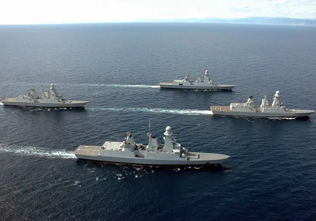 Four Horizon-Class frigate (two French and two Italian) (Picture: SIRPA Marine) 