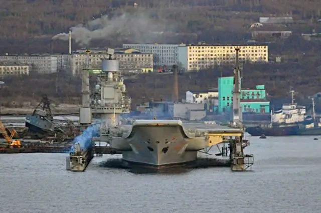 Russia’s sole aircraft carrier, The Admiral Kuznetsov, went into the dock of a shipyard in north Russia for repairs, the Northern Fleet’s press office reported on Thursday, giving no timeframe for the repairs. "The repair workers will first make the ship’s inspection in the dock, after which a decision will be made on the scope of the repairs," the fleet’s press office said, adding the repairs would be carried out by specialists of the 82nd shipyard at Roslyakovo in the Murmansk Region.
