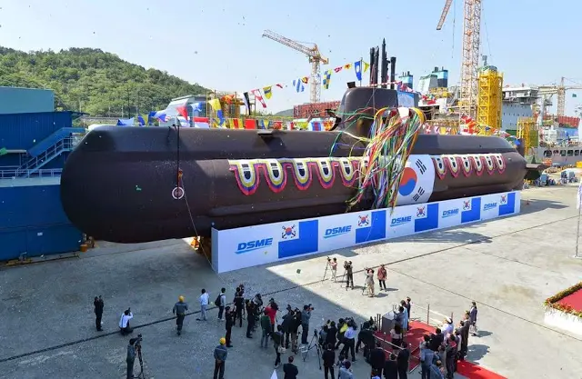 South Korean shipbuilder Daewoo Shipbuilding and Marine Engineering (DSME) has launched the Republic of Korea Navy’s (ROKN) sixth KSS-2 (Type 214) diesel-electric submarine (SSK). The submarine is nammed "Yu Gwan-sun", a patriotic martyr who died in her youth while struggling against Japanese coercion.