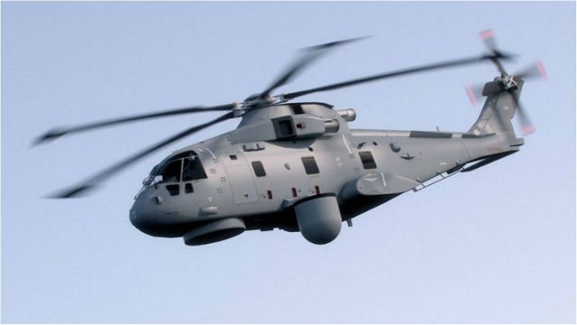 The fleet of Merlin helicopters will replace the Royal Navy’s outgoing Sea King Mark 7 ASaC force which is fitted with an earlier version of the Searchwater and Cerberus systems. Picture: Thales