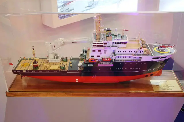 Scale model of THV Galatea on Remontowa stand at MSPO 2015. A multi-function rescue vessel could be based on the same design.