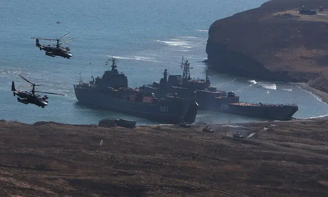 The Russian Pacific Fleet’s large landing ships practiced more than 20 tactical problems during a test tactical exercise as part of the final phase of the winter training period. In the course of it, they, inter alia, rendered assistance to a simulated ship in distress, replenished at sea and maintained their technical readiness, an Eastern Military District spokesman, Roman Martov, told TASS on Wednesday. 