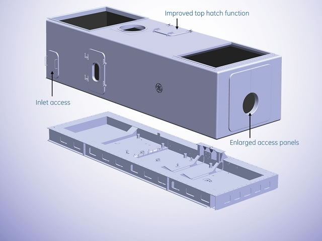 GE’s Marine Solutions announced that the LM2500 gas turbine Module Modernization Program (MMP) is now underway with General Dynamics Bath Iron Works and the United States Navy. The MMP will inject updated technology into the gas turbine module system and reduce enclosure weight by approximately 50% (excluding base structure)