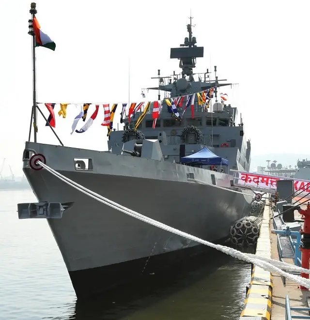 INS Kadmatt, second ship of Project 28 (P28) / Kamorta class Anti-Submarine Warfare (ASW) Corvettes, was commissioned into the Indian Navy by the Chief of Naval Staff during a ceremony held at Naval Dockyard, Visakhapatnam on 07 Jan 16. The event marks the formal induction into the Navy of the second of the four ASW Corvettes, indigenously designed by the Indian Navy’s in-house organisation, Directorate of Naval Design and constructed by Garden Reach Shipbuilders and Engineers Limited, Kolkata.