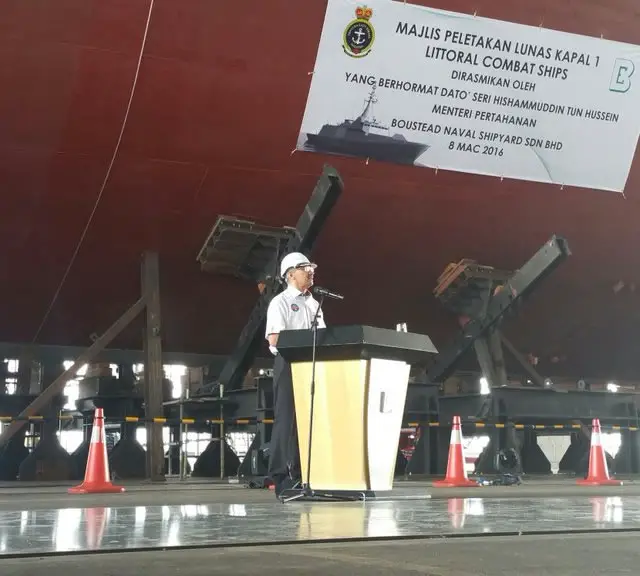 Boustead Heavy Industries Corporation Berhad (BHIC) and the Royal Malaysian Navy (RMN or Tentera Laut DiRaja Malaysia; TLDM) held today the keel laying ceremony of the first Gowind frigate Littoral Combat Ship (LCS) as part of the Second Generation Patrol Vessel (SGPV) program.