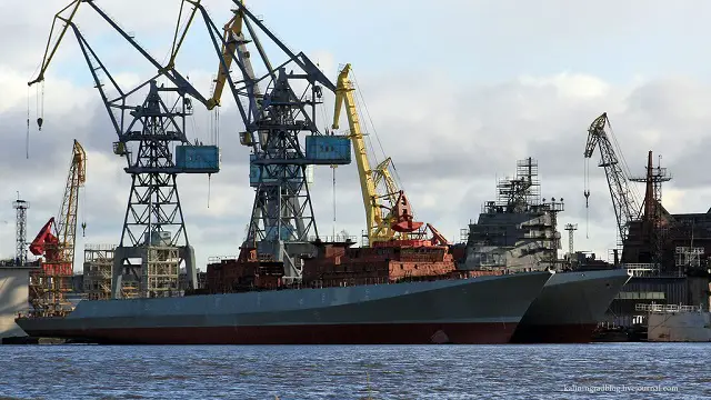 Yantar Shipyard Launched Two Project 11356 Frigates in Kaliningrad