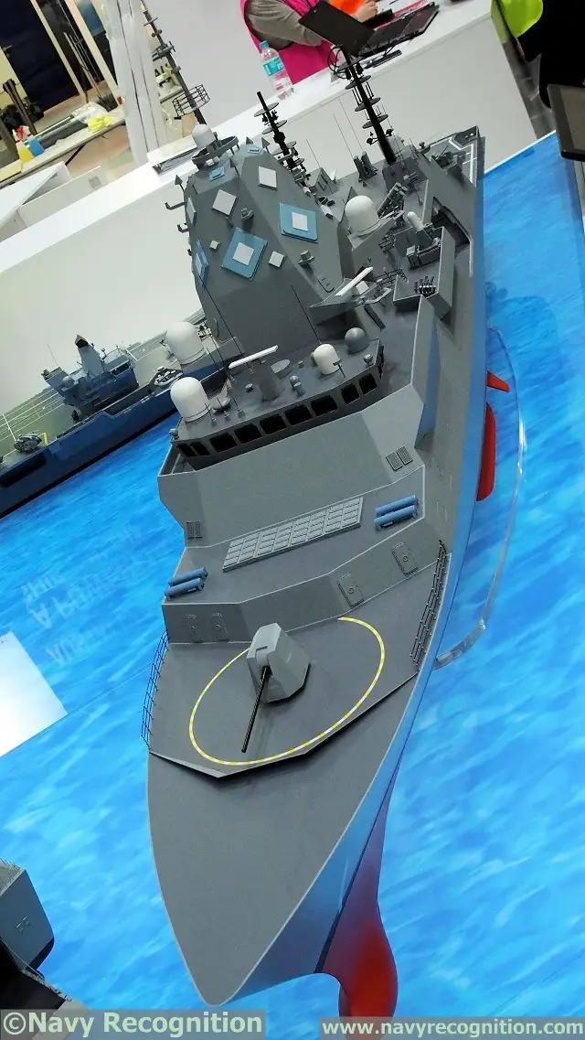 Scale model of BAE Systems Type 26 design for SEA5000 at Pacific 2017