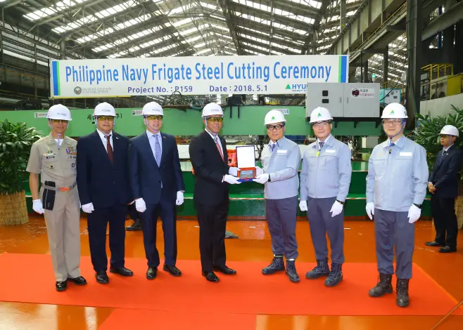 HHI Cut Steel of Philippine Navy Future HDF 3000 2