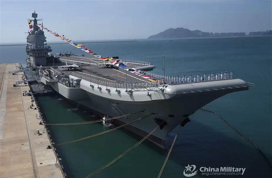 China releases first pictures of Shandong Chinese made aircraft carrier a naval port in Sanya 925 001