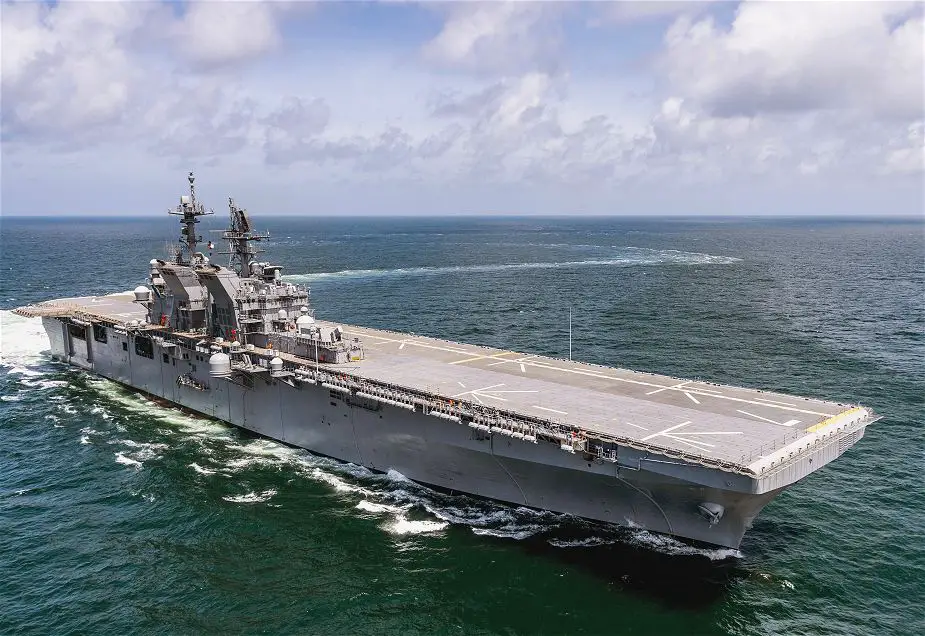 Huntington Ingalls Industries has delivered amphibious assault ship Tripoli LHA 7 to U.S. Navy 925 001