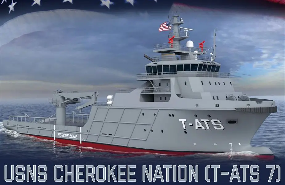Keel laying ceremony for future USNS Cherokee Nation T ATS 7 Navajo class of Towing Salvage and Rescue vessel 925 001