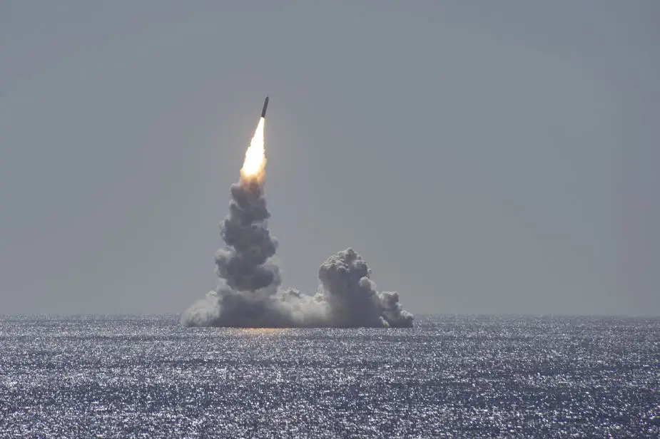 US Navy test fired a Trident 2 ballistic missile from the uss maine submarine