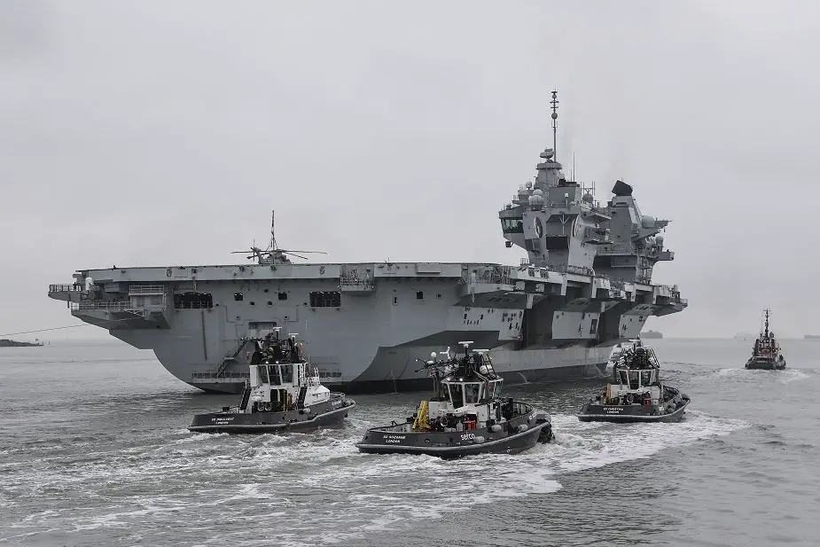 British Navy aircraft carrier HMS Queen Elizabeth sails for F 35B jet trials in UK waters 925 001