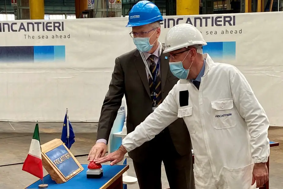 First Steel Cutting Ceremony for the Fifth Italian Navy Multipurpose Patrol Ship PPA 925 002