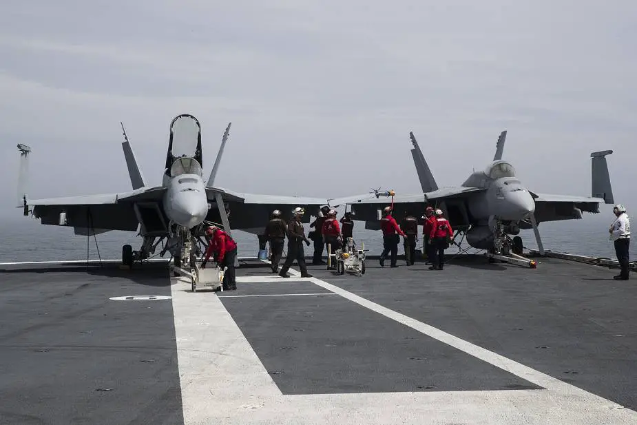For the first time complete Carrier Air Wing on board USS Gerald R. Ford CVN 78 aircraft carrier 925 002