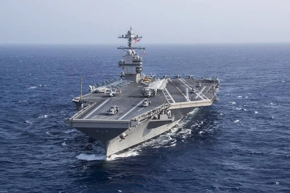Test and trials operations at sea for US Navy Carrier Air Wing 8 embarked on USS Gerald R Ford 925 001