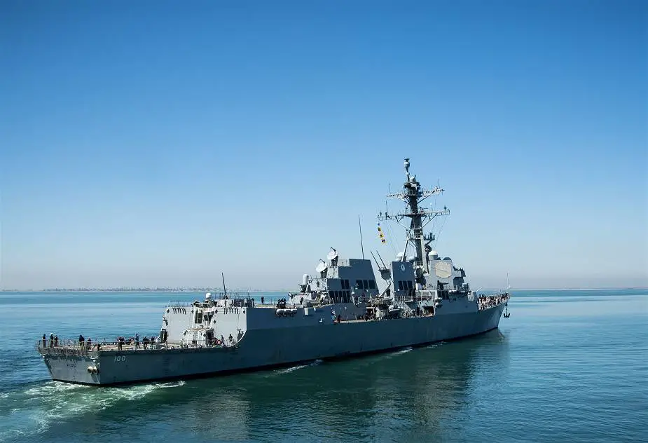 US Navy USS Kid Arleigh Burke class guided missile destroyer departs on deployment 925 001