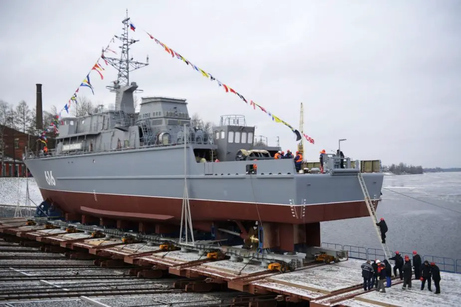 Russian Vyborg Shipyard laid the Purga ice class coastguard ship of project 23550 925 001
