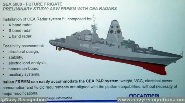 Fincantieri SEA5000 proposal is based on the Italian Navy FREMM ASW design