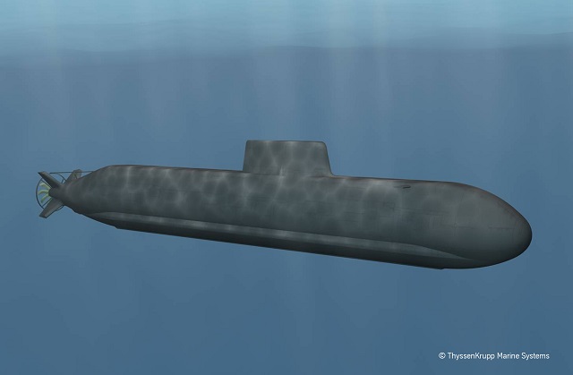At Euronaval 2012, German Shipbuilder TKMS released information about a proposed conventional propulsion long-range submarine project, called Type-216. The Type 216 is designed specifically to meet the "larger conventional submarine" needs of countries like Australia, India and Canada.