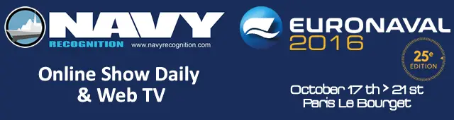 The 25th International Naval Defence & Maritime Exhibition & Conference, EURONAVAL 2016, has selected Navy Recognition as Official Online Show Daily and WebTV. EURONAVAL 2016 will be held from 17 to 21 October 2016 at the Paris Le Bourget exhibition center in France.